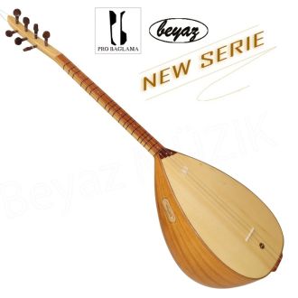 Pro Baglama Saz Kurzhals 39K Akustik oder Auswahl mit EQ Preamp Beyaz