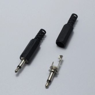 3.5mm Klinkenstecker Male Mono Audio Jack HeadPhone Connector with Black Plas
